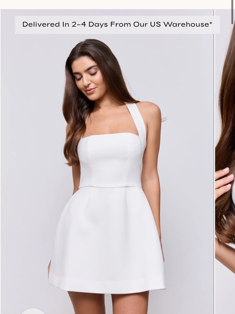 Square-Neck White Mini Dress with Wide Straps